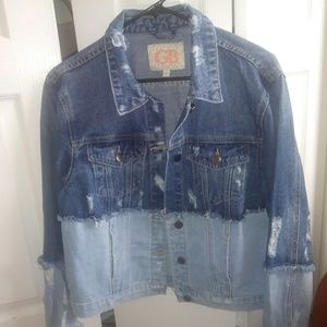 Two toned colored jean jacket